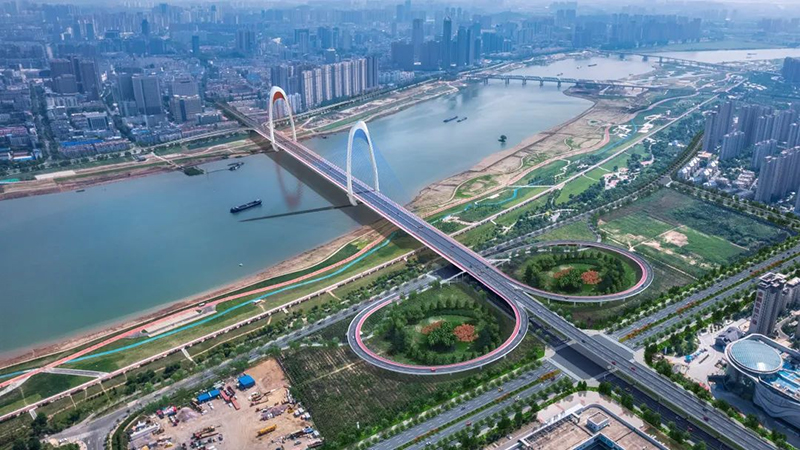 延安路大橋“蚌埠之門”效果圖。蚌埠市委宣傳部 供圖
